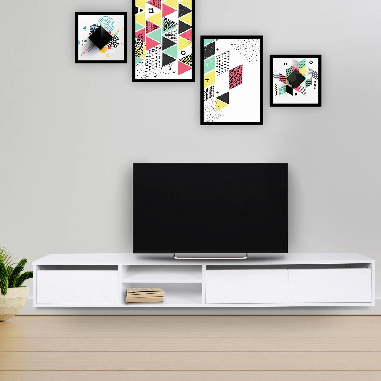Comoda TV, Hanah Home, Dublin, 180x30x25 cm, Alb Comoda TV, Hanah Home, Dublin, 180x30x25 cm, Alb