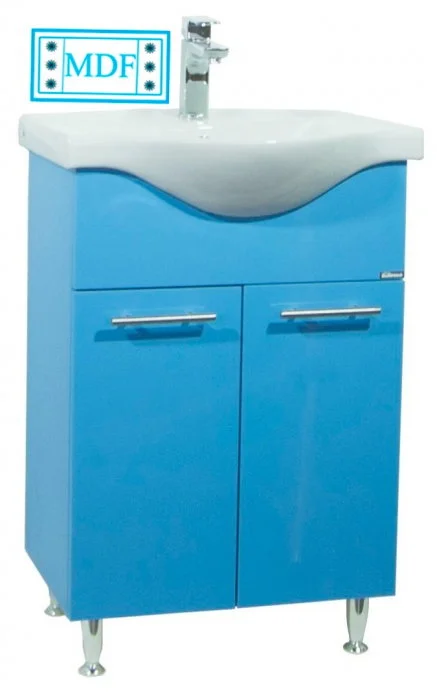 Set Baza front MDF si Lavoar seria 153, 60 cm, bleu Set Baza front MDF si Lavoar seria 153, 60 cm, bleu
