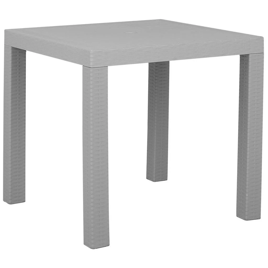 MASĂ DE GRĂDINĂ aspect de ratan gri deschisă 80/80 cm Fossano MASĂ DE GRĂDINĂ aspect de ratan gri deschisă 80/80 cm Fossano