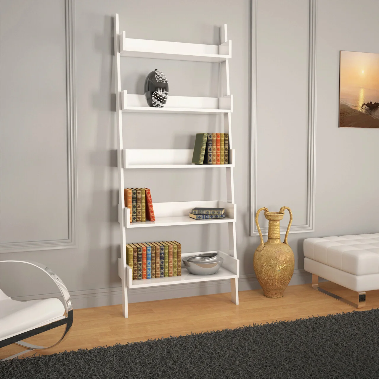 Corp biblioteca, Hanah Home, Only, 80x195x32 cm, Alb Corp biblioteca, Hanah Home, Only, 80x195x32 cm, Alb