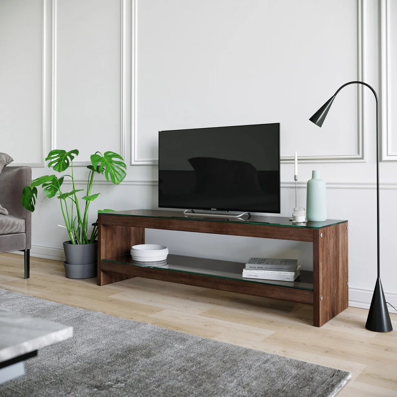 Comoda TV Neostill TV300, 140 x 40 x 45 cm, walnut Comoda TV Neostill TV300, 140 x 40 x 45 cm, walnut