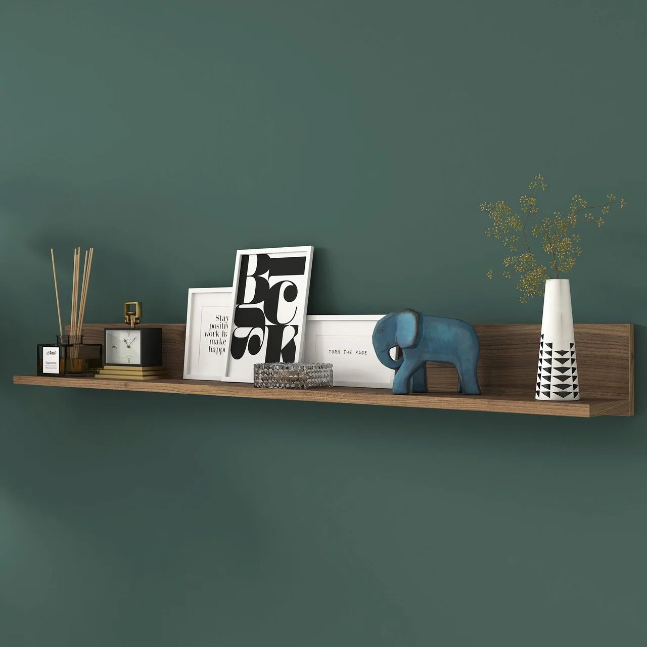 Raft de perete, Hanah Home, E5, 135.8x15x13 cm, Maro Raft de perete, Hanah Home, E5, 135.8x15x13 cm, Maro