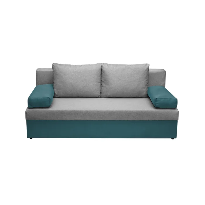 Canapea extensibila ANA, 3 locuri, cu lada depozitare, turcoaz + gri deschis, 185x82x80 cm Canapea extensibila ANA, 3 locuri, cu lada depozitare, turcoaz + gri deschis, 185x82x80 cm