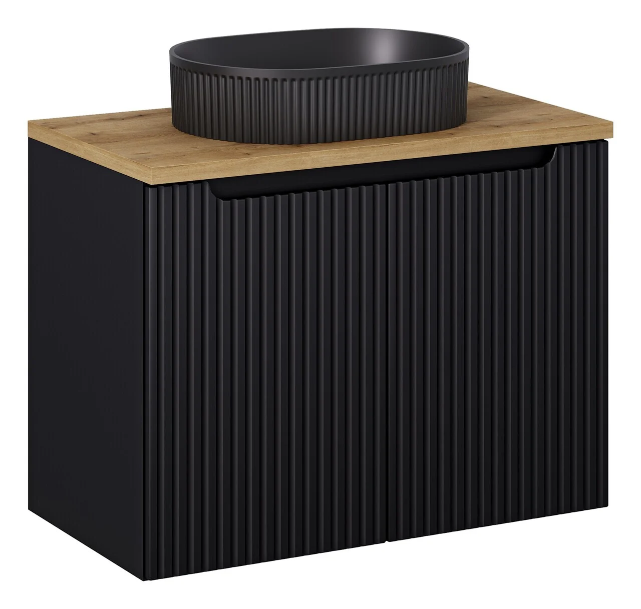 Set mobiler baie, dulap cu lavoar, 80 cm D Un Beyond, Nova Black Oak, Comad, MDF/PAL laminat, negru mat Set mobiler baie, dulap cu lavoar, 80 cm D Un Beyond, Nova Black Oak, Comad, MDF/PAL laminat, negru mat
