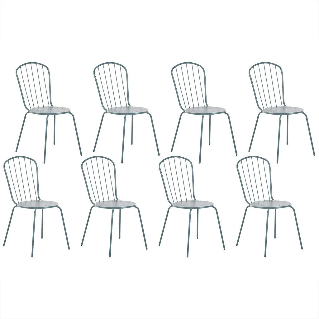 SCAUN DE GRĂDINĂ set de 8 oțel albastru deschis Calvi SCAUN DE GRĂDINĂ set de 8 oțel albastru deschis Calvi