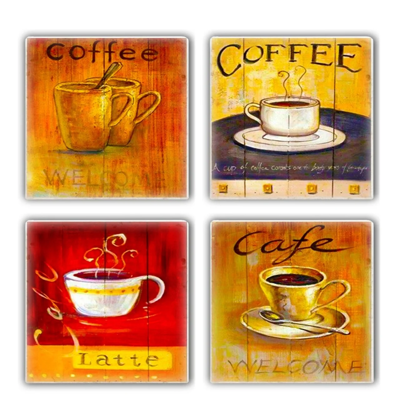 Set 4 suporturi de pahar TBA7436502215285, Taylor, 10x10x1 cm, piatra, multicolor Set 4 suporturi de pahar TBA7436502215285, Taylor, 10x10x1 cm, piatra, multicolor
