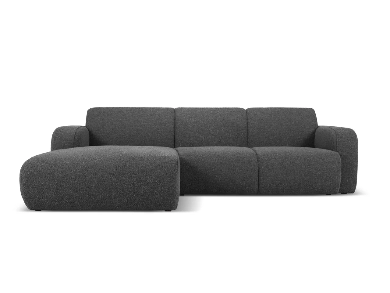 Coltar stanga 4 locuri, Molino-101, Micadoni Home, 250x170x72 cm, tesatura boucle, gri inchis Coltar stanga 4 locuri, Molino-101, Micadoni Home, 250x170x72 cm, tesatura boucle, gri inchis