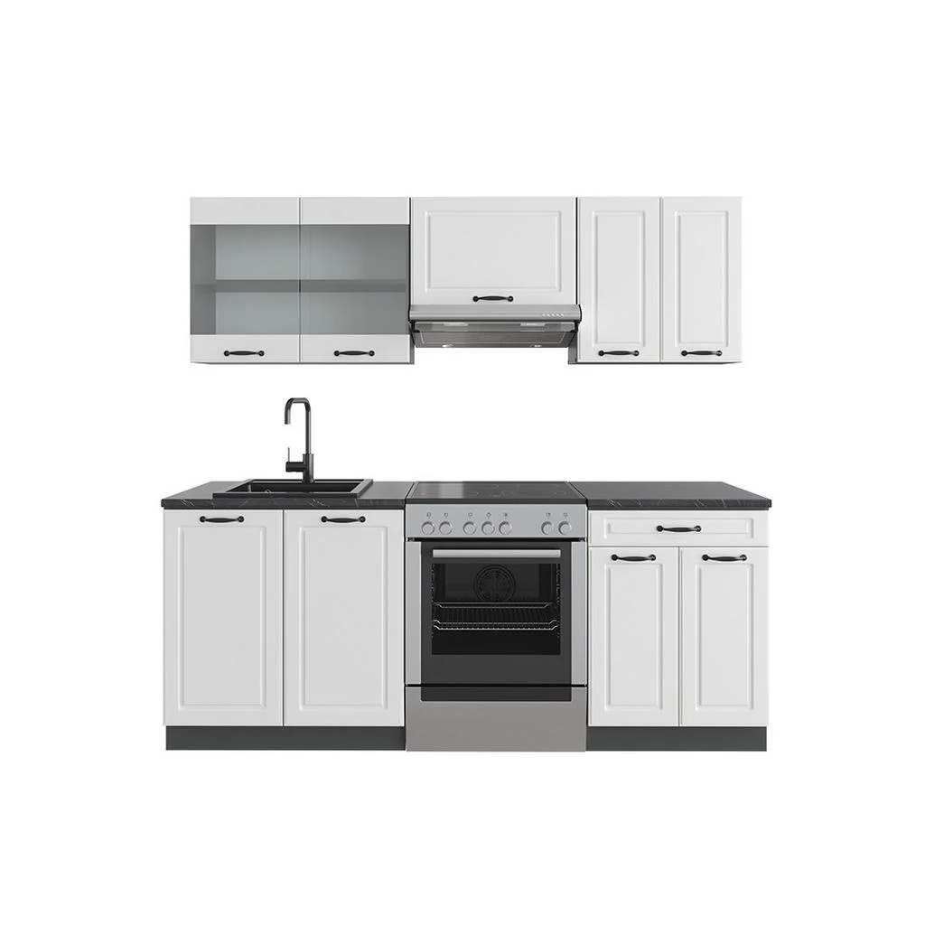 KITCHENETTE R-Line Casă de țară albă/antracit 200 cm fara blat KITCHENETTE R-Line Casă de țară albă/antracit 200 cm fara blat