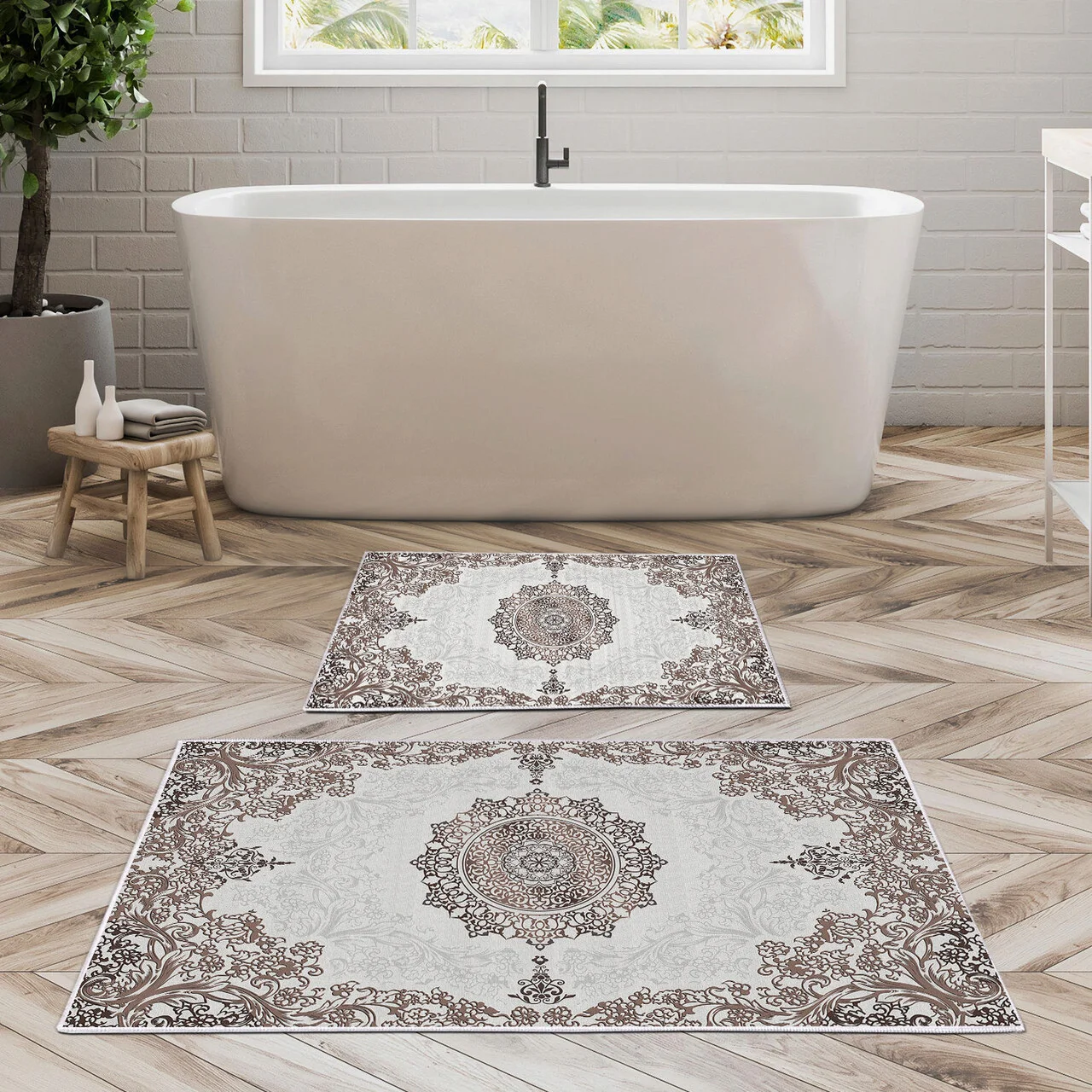 Set covorase de baie, L'essentiel Maison, Kt466 V2, Multicolor Set covorase de baie, L'essentiel Maison, Kt466 V2, Multicolor