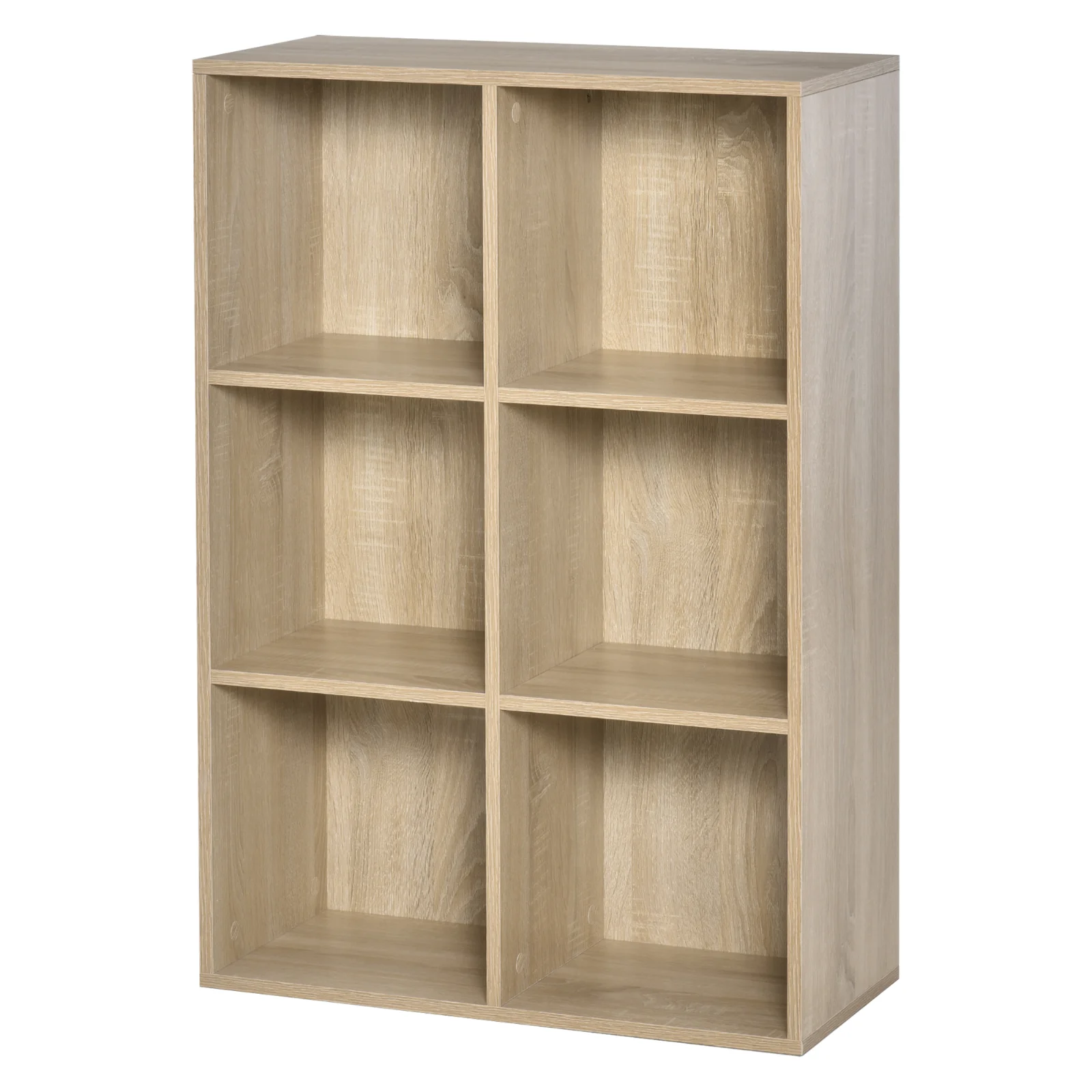 HOMCOM Bibliotecă Modernă cu 6 Cuburi, 65.5x30x97.5 cm, Culoare Stejar | Aosom Romania HOMCOM Bibliotecă Modernă cu 6 Cuburi, 65.5x30x97.5 cm, Culoare Stejar | Aosom Romania