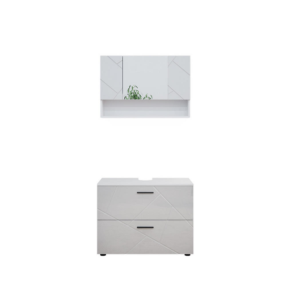 SET MOBILIER BAIE Irma, Alb lucios ridicat, 2 piese SET MOBILIER BAIE Irma, Alb lucios ridicat, 2 piese