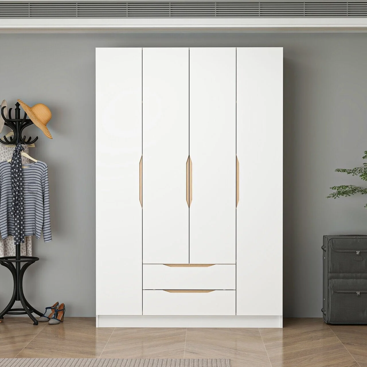 Dulap pentru haine, Hanah Home, Alin, 140x210x52 cm, Alb / Stejar Dulap pentru haine, Hanah Home, Alin, 140x210x52 cm, Alb / Stejar