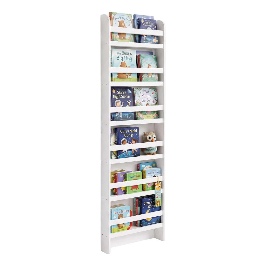 BIBLIOTECĂ Alb copii MDF 6 compartimente 200x55x10 cm BIBLIOTECĂ Alb copii MDF 6 compartimente 200x55x10 cm