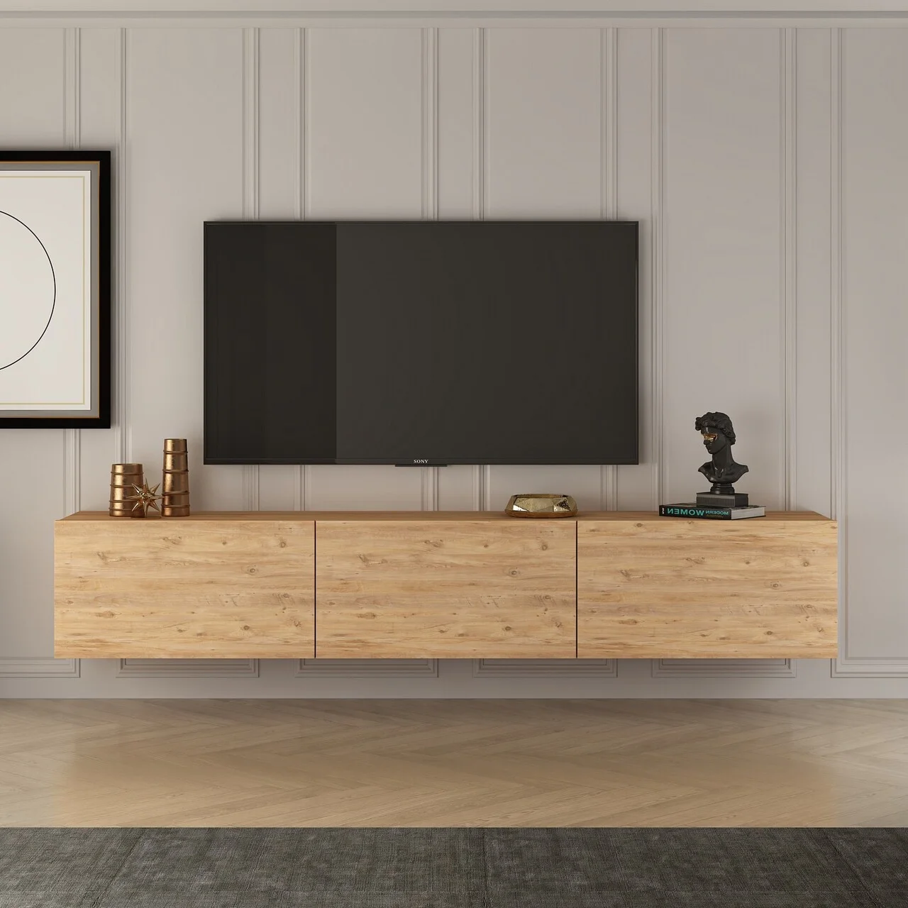 Comoda TV, Hanah Home, West, 150x30x32 cm, Maro Comoda TV, Hanah Home, West, 150x30x32 cm, Maro