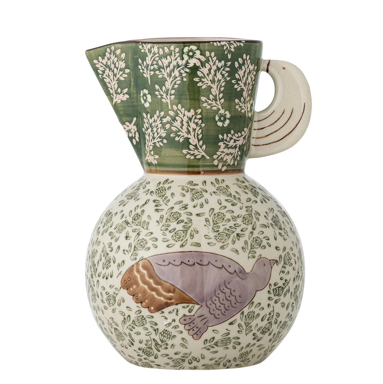 Carafa, Bloomingville, Hezha, 14.5x21 cm, 1.51 L, ceramica, verde Carafa, Bloomingville, Hezha, 14.5x21 cm, 1.51 L, ceramica, verde
