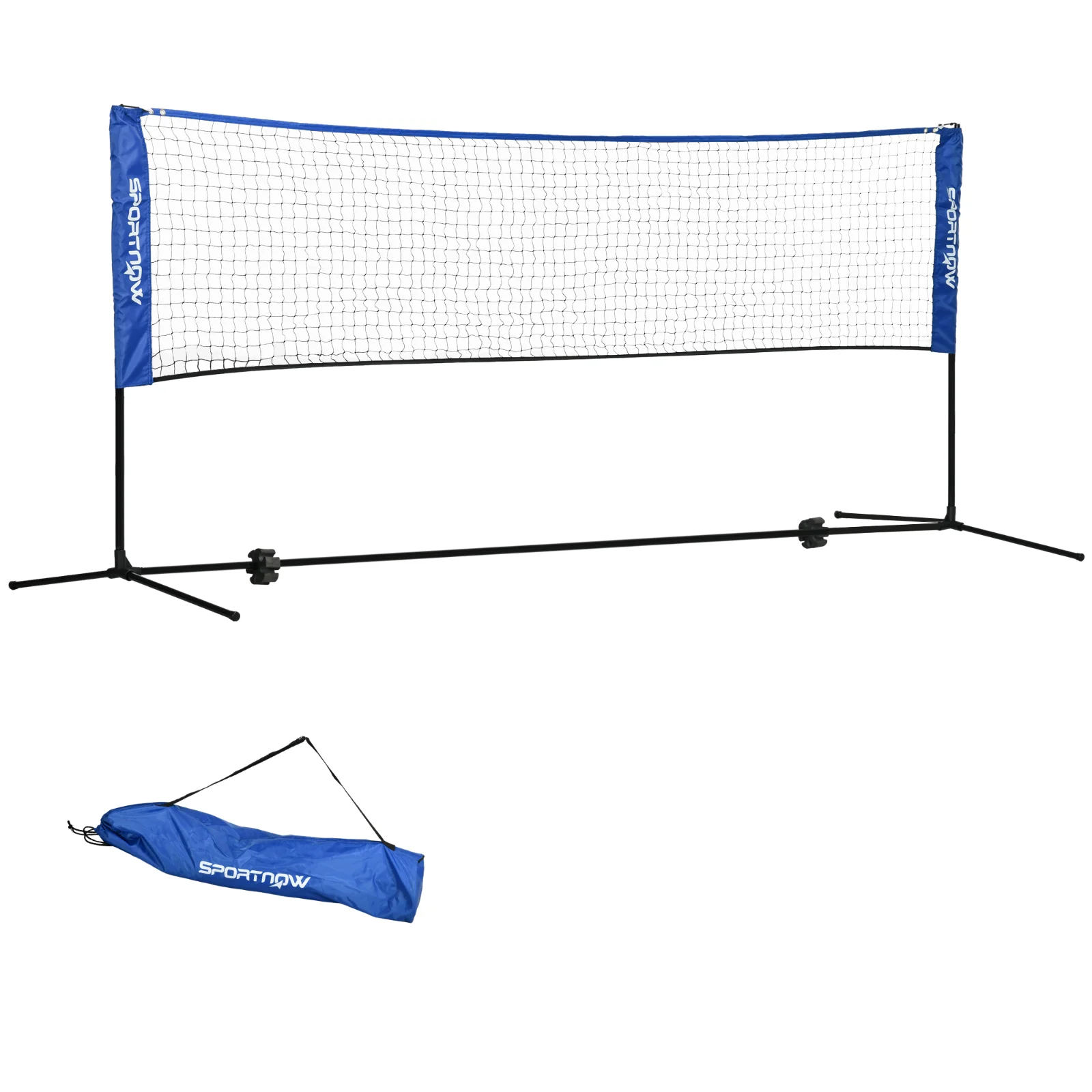 SPORTNOW Fileu de badminton, fileu portabil, înălțime reglabilă 107-155 cm, cu geantă de transport, cadru metalic, negru, albastru | Aosom Romania SPORTNOW Fileu de badminton, fileu portabil, înălțime reglabilă 107-155 cm, cu geantă de transport, cadru metalic, negru, albastru | Aosom Romania