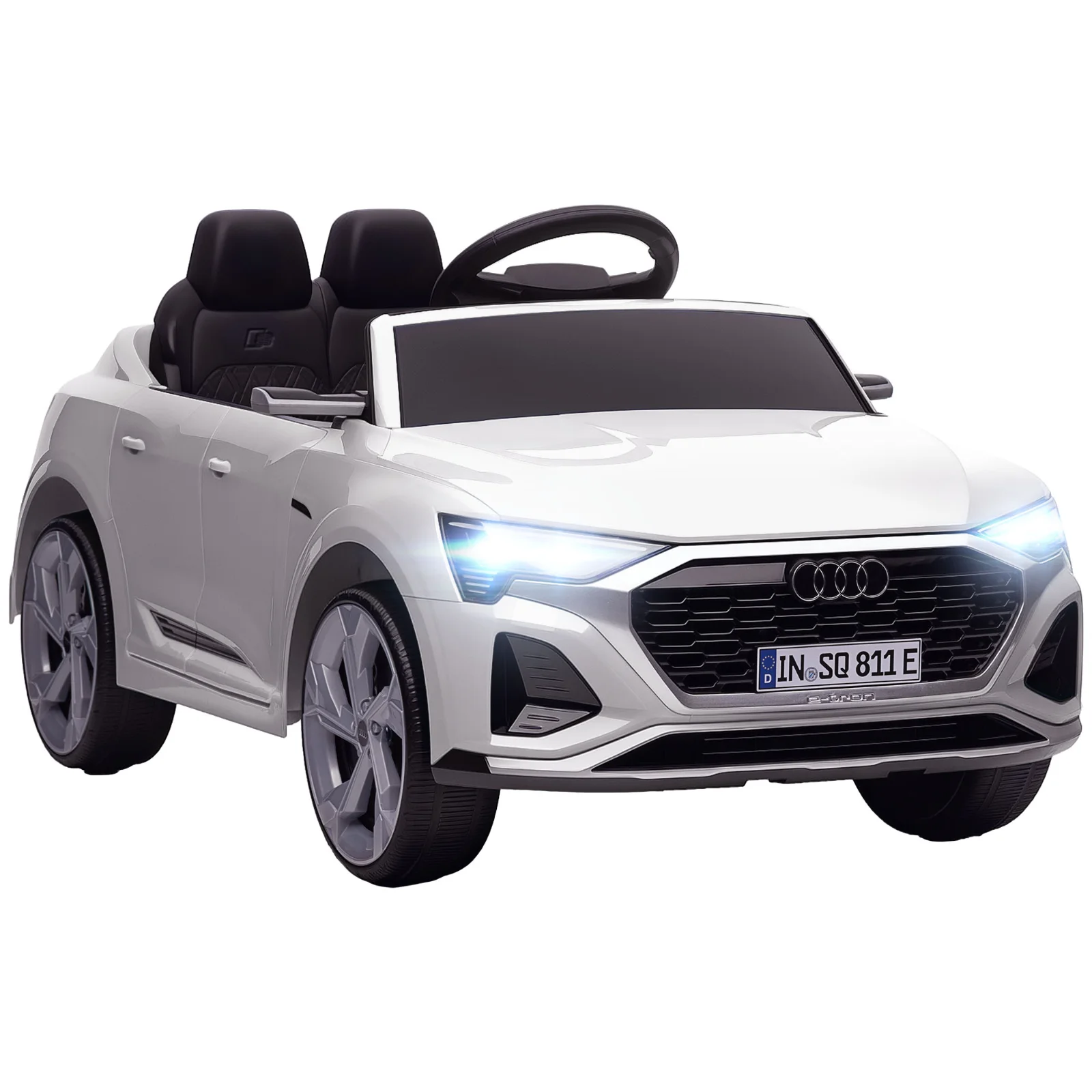 AIYAPLAY Mașină electrică pentru copii 12V Audi Q8 e-tron, 2 motoare, telecomandă, suspensii, faruri, muzică, negru | Aosom Romania AIYAPLAY Mașină electrică pentru copii 12V Audi Q8 e-tron, 2 motoare, telecomandă, suspensii, faruri, muzică, negru | Aosom Romania