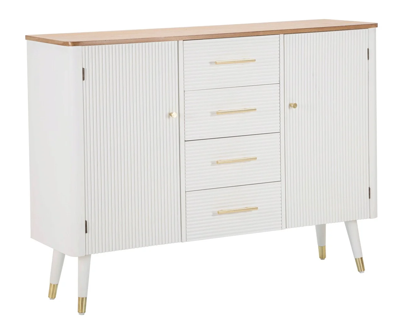 Bufet inferior, Matera, Mauro Ferretti, 117 x 37 x 90 cm, lemn frasin/lemn pin/MDF/fier, alb/maro Bufet inferior, Matera, Mauro Ferretti, 117 x 37 x 90 cm, lemn frasin/lemn pin/MDF/fier, alb/maro