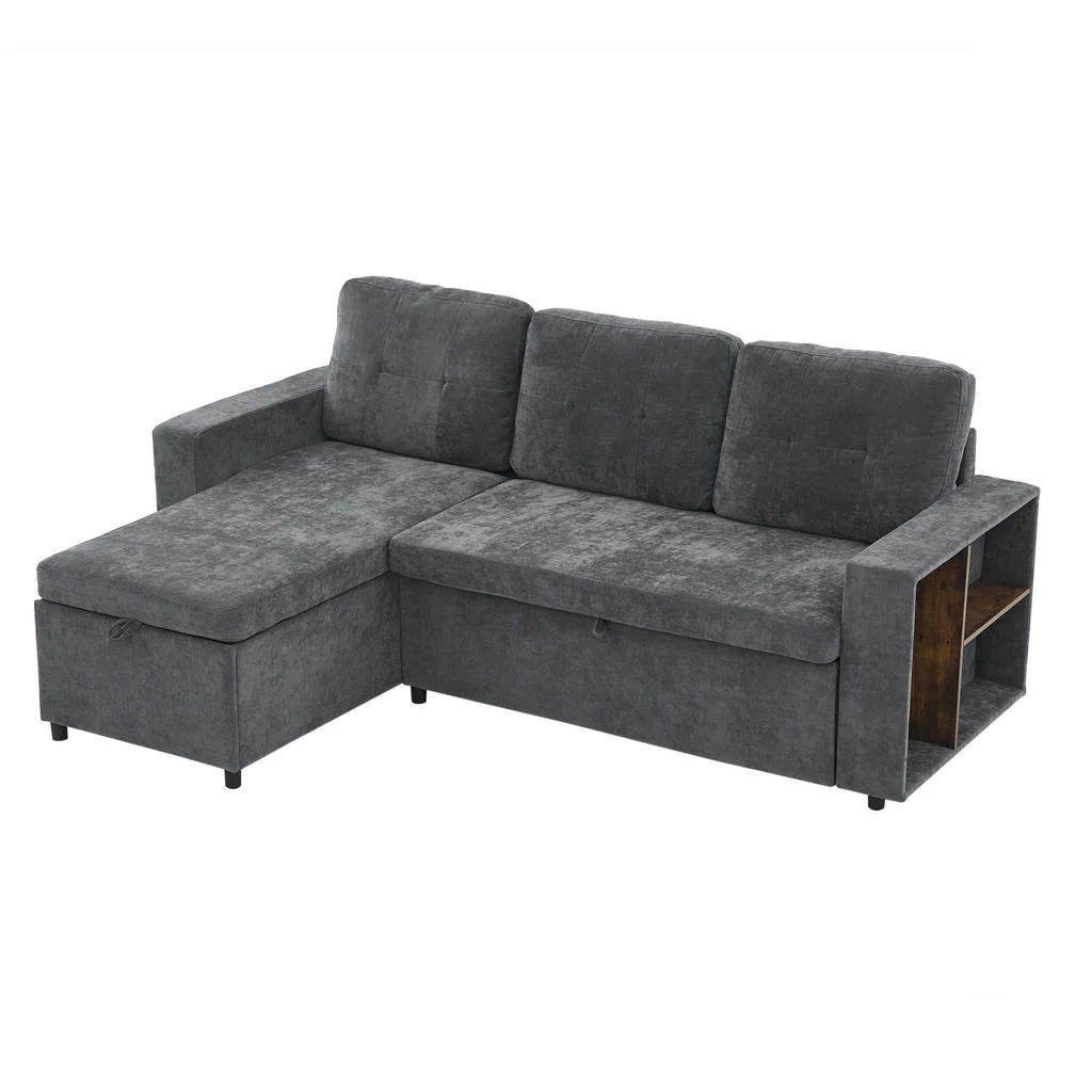 CANAPEA EXTENSIBILĂ Colțar L Chenille Gri CANAPEA EXTENSIBILĂ Colțar L Chenille Gri