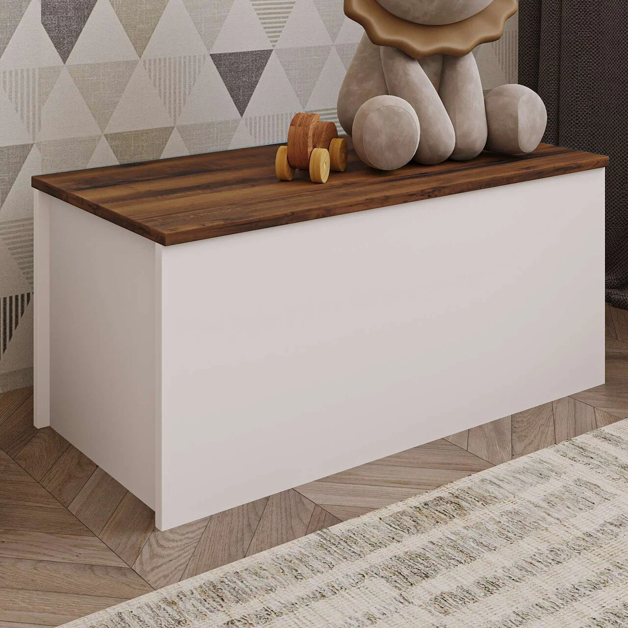 Cufar, Hanah Home, Florya, 90x45.5x45 cm, Alb/Maro