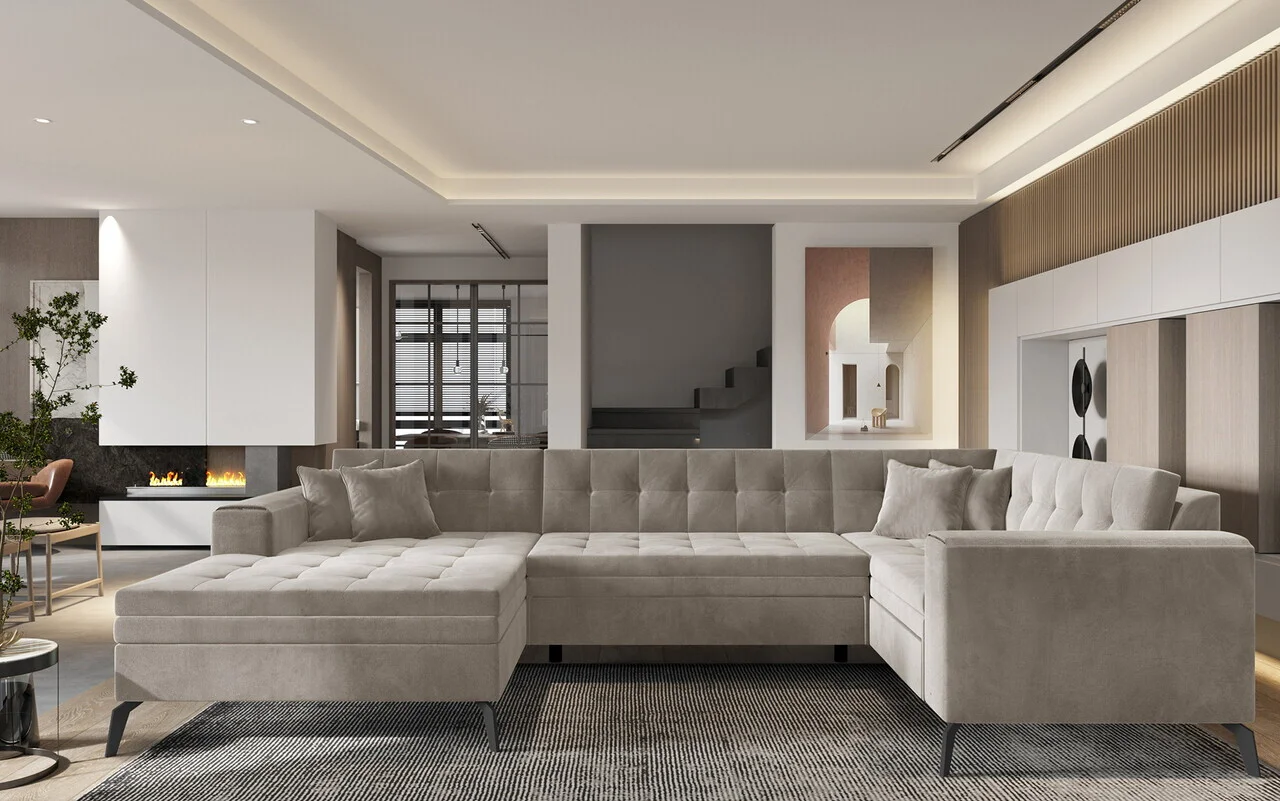 Coltar extensibil stanga 5 locuri ELTAP, MON-LT-18SO, Montez, 340x180x93 cm, lemn/poliester, bej Coltar extensibil stanga 5 locuri ELTAP, MON-LT-18SO, Montez, 340x180x93 cm, lemn/poliester, bej