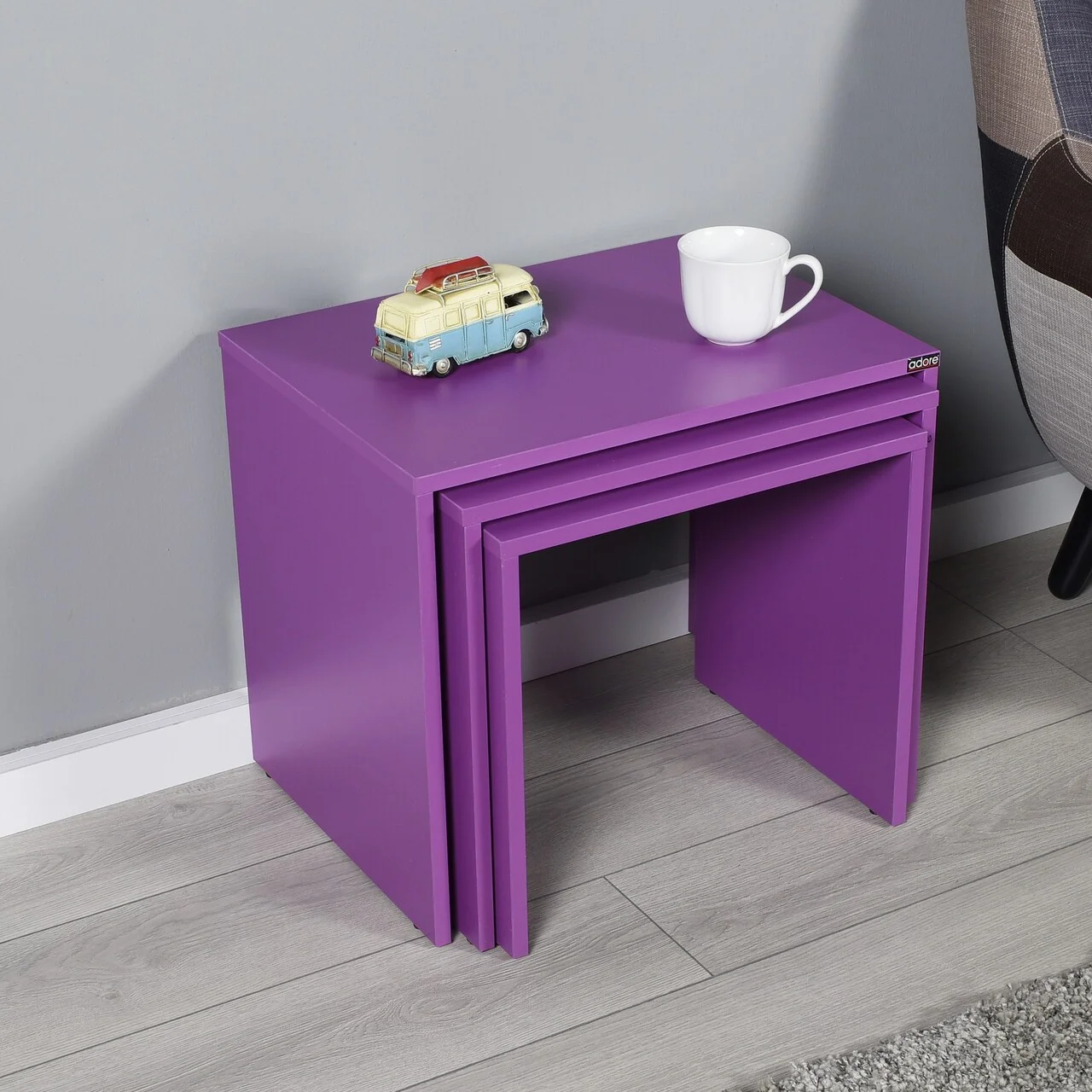 Masute, Hanah Home, Shp-103-Uu-1, 55x47x40 cm, Mov Masute, Hanah Home, Shp-103-Uu-1, 55x47x40 cm, Mov