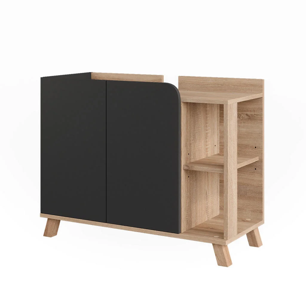 VANITY UNIT PENTRU CHIUVETĂ Karen Sonoma/antracite 80x65 cm cu 2 uși VANITY UNIT PENTRU CHIUVETĂ Karen Sonoma/antracite 80x65 cm cu 2 uși