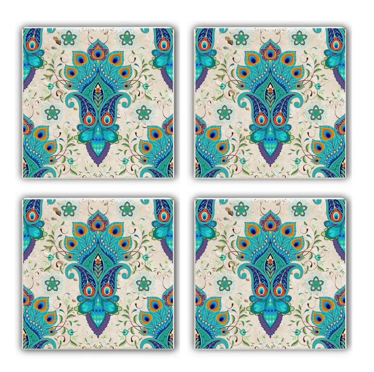 Set suporturi de pahare, Hermia, 366TYR1113, Multicolor Set suporturi de pahare, Hermia, 366TYR1113, Multicolor
