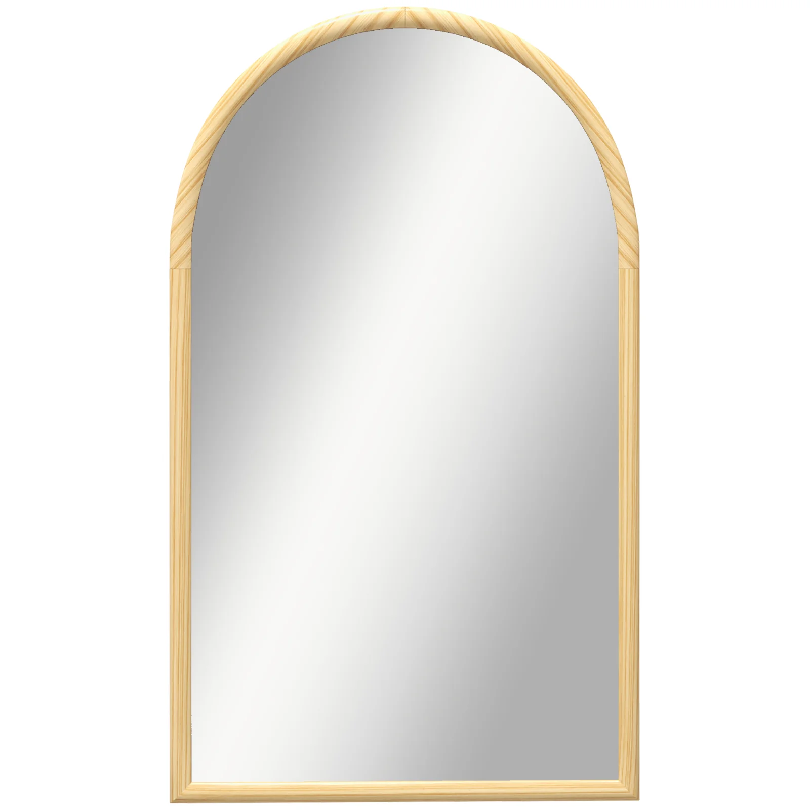 HOMCOM Oglindă de perete în arc, 110 x 65 cm Ramă din lemn, Oglindă arcuită pentru living, dormitor, hol, lemn natural | Aosom Romania HOMCOM Oglindă de perete în arc, 110 x 65 cm Ramă din lemn, Oglindă arcuită pentru living, dormitor, hol, lemn natural | Aosom Romania