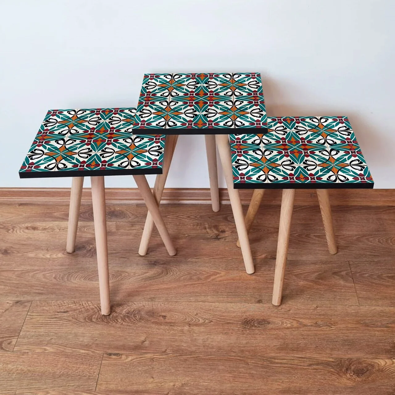 Set masute 3 piese, Hanah Home, 3Shp28, Multicolor Set masute 3 piese, Hanah Home, 3Shp28, Multicolor