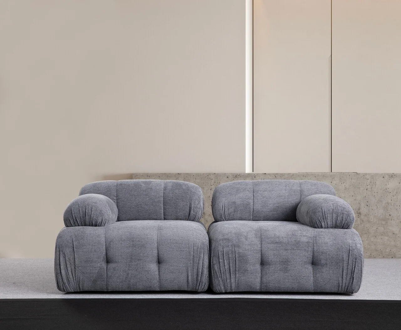Canapea 2 locuri, Atelier del Sofa, 560ARE1556, Lemn de fag / PAL, Gri Canapea 2 locuri, Atelier del Sofa, 560ARE1556, Lemn de fag / PAL, Gri