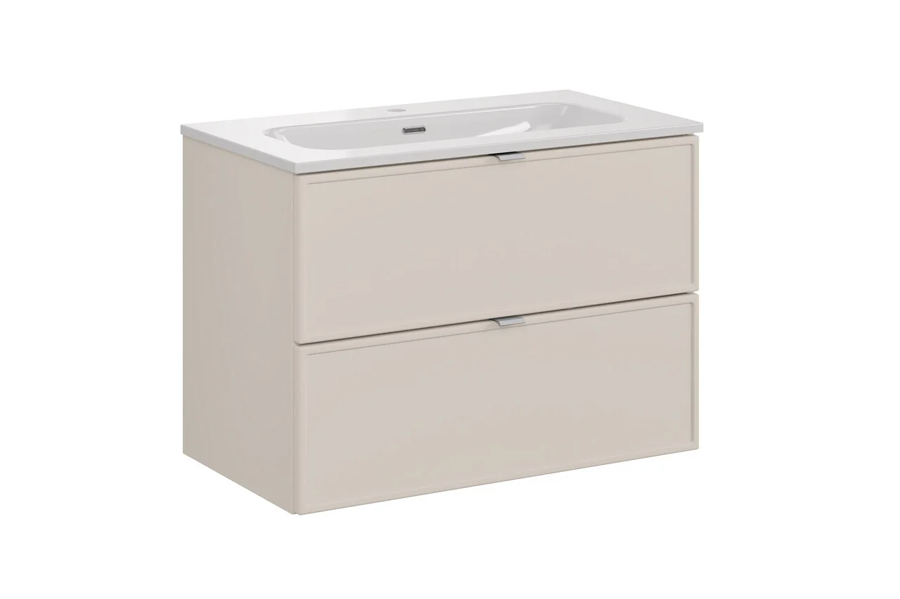 Set dulap de baie cu masca lavoar, 80 cm, Bella Cashmere, Comad, MDF/PAL laminat, casmir mat Set dulap de baie cu masca lavoar, 80 cm, Bella Cashmere, Comad, MDF/PAL laminat, casmir mat