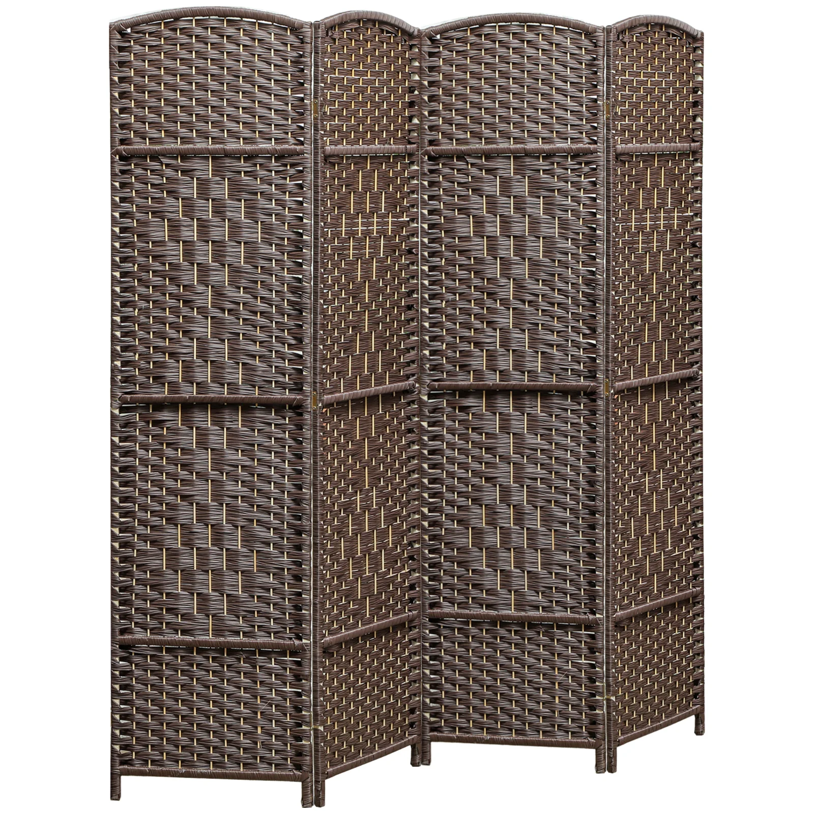 HOMCOM Paravent interior din lemn 4 panouri separator de cameră pliabil pentru sufragerie dormitor 180 x 180 cm maro | Aosom Romania HOMCOM Paravent interior din lemn 4 panouri separator de cameră pliabil pentru sufragerie dormitor 180 x 180 cm maro | Aosom Romania