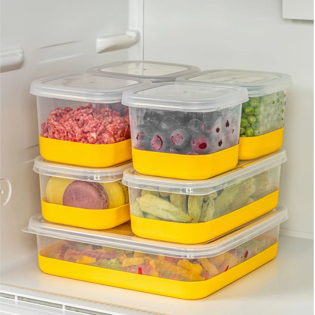 Set organizatoare frigider, Hermia, 964FRM3443, Dimensiune: 10,5 x 21,5 x 6,5 cm / 1000 ml (2 bucăți), Galben Set organizatoare frigider, Hermia, 964FRM3443, Dimensiune: 10,5 x 21,5 x 6,5 cm / 1000 ml (2 bucăți), Galben