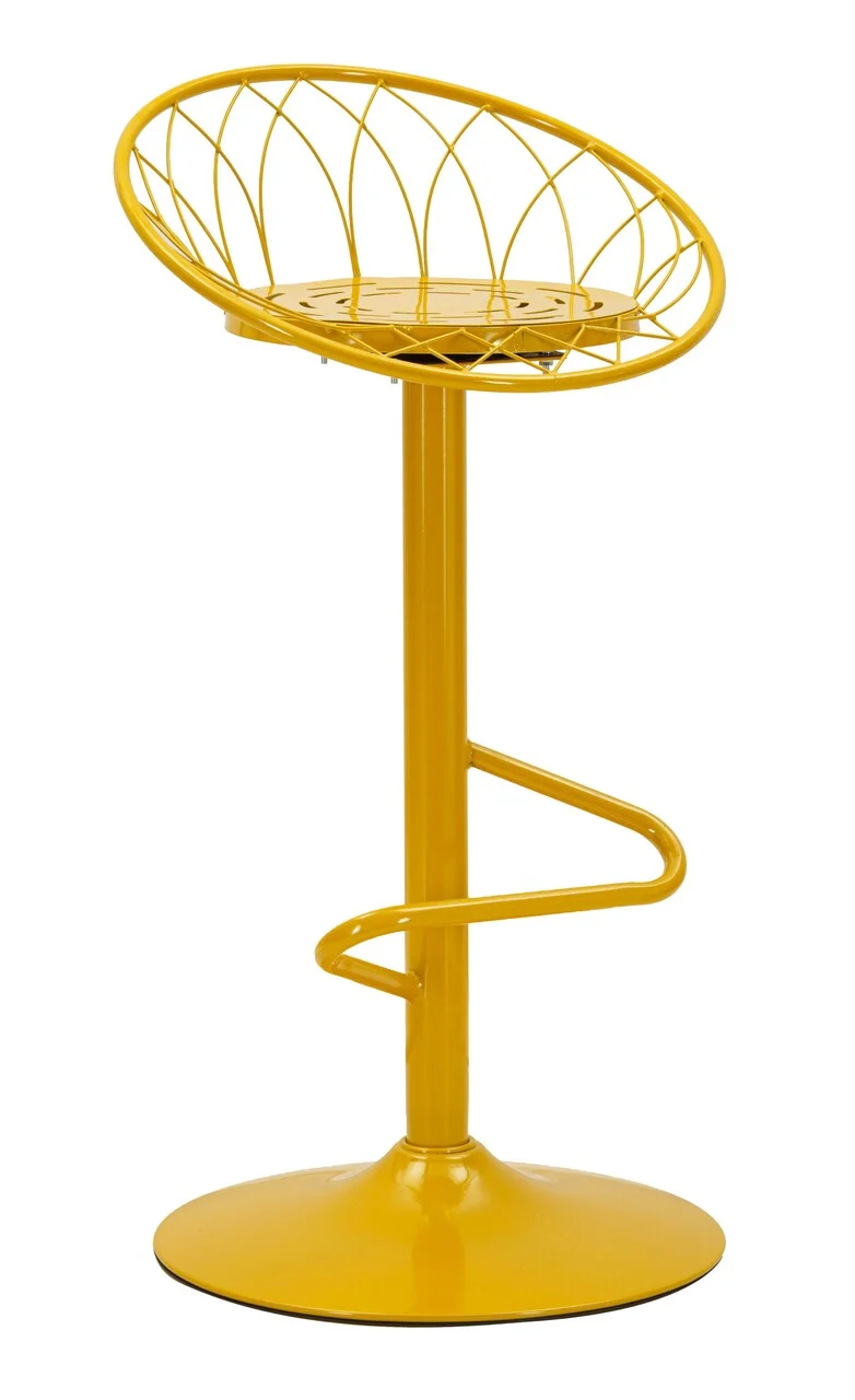 Scaun de bar, Mauro Ferretti, Clox, 49x45x92 cm, metal, galben mustar Scaun de bar, Mauro Ferretti, Clox, 49x45x92 cm, metal, galben mustar