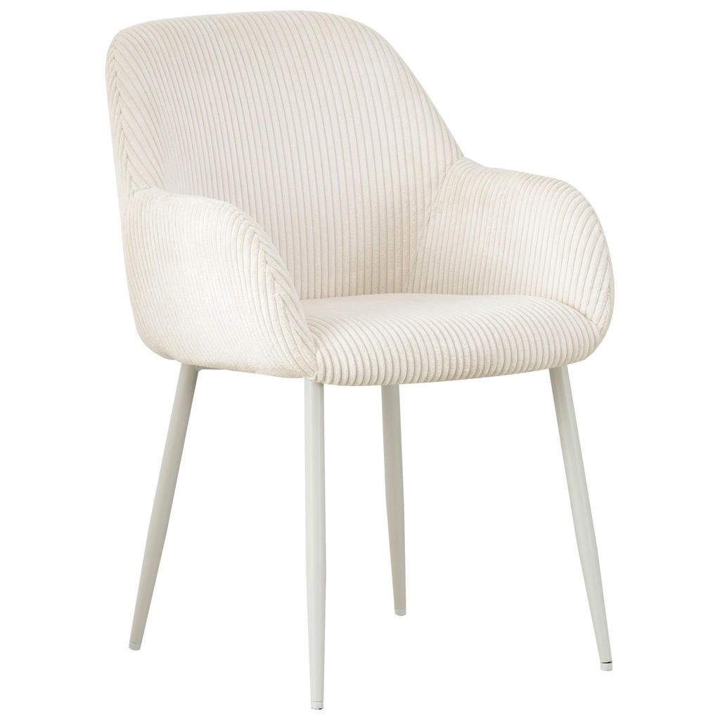 Scaun Cu Brațe din metal, textil, alb Scaun Cu Brațe din metal, textil, alb