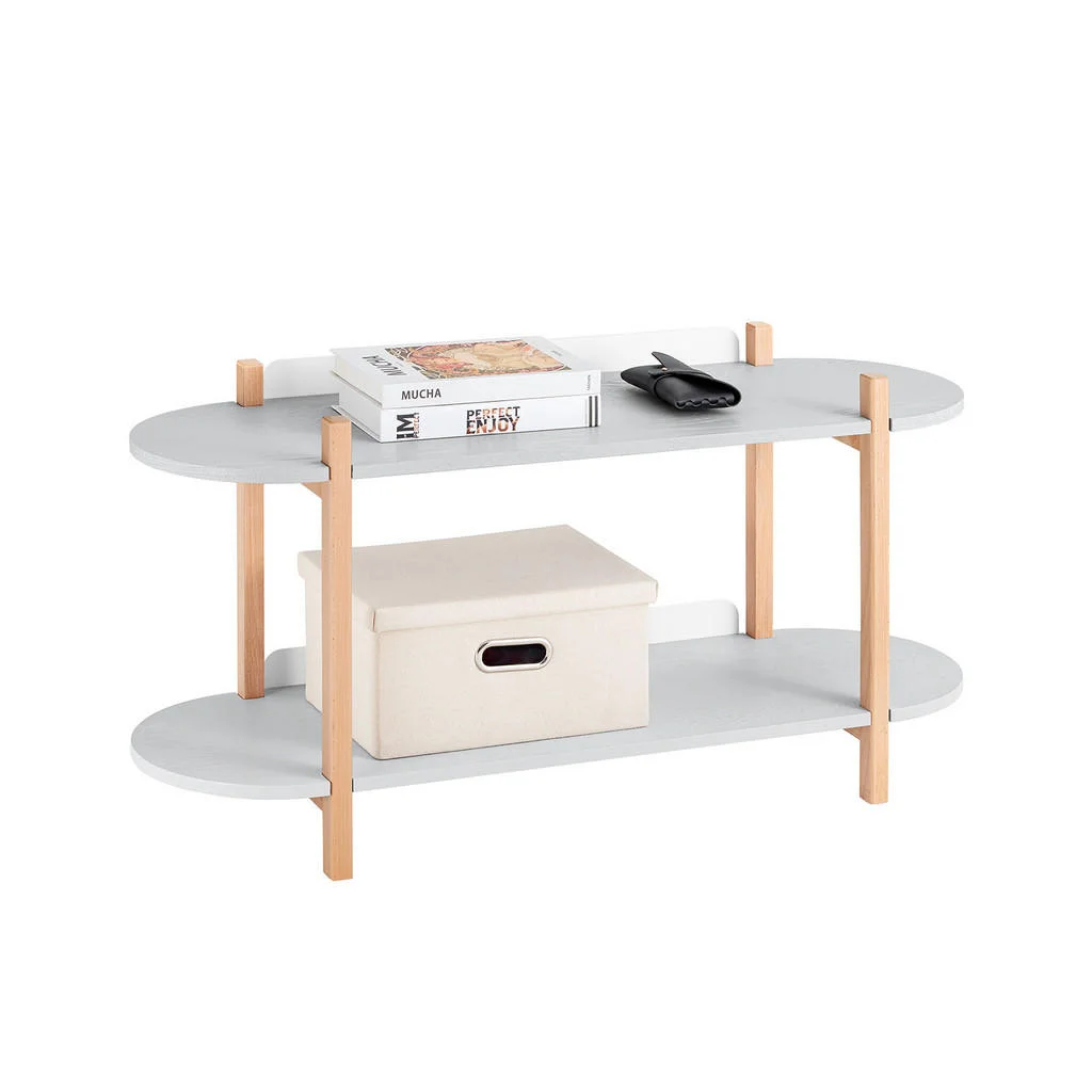 MASA consolă cu două rafturi, design modern și linii simple MASA consolă cu două rafturi, design modern și linii simple