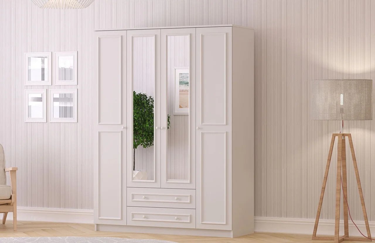 Dulap pentru haine, Hanah Home, Rb-186-03, 140x210x52 cm, Alb mat Dulap pentru haine, Hanah Home, Rb-186-03, 140x210x52 cm, Alb mat