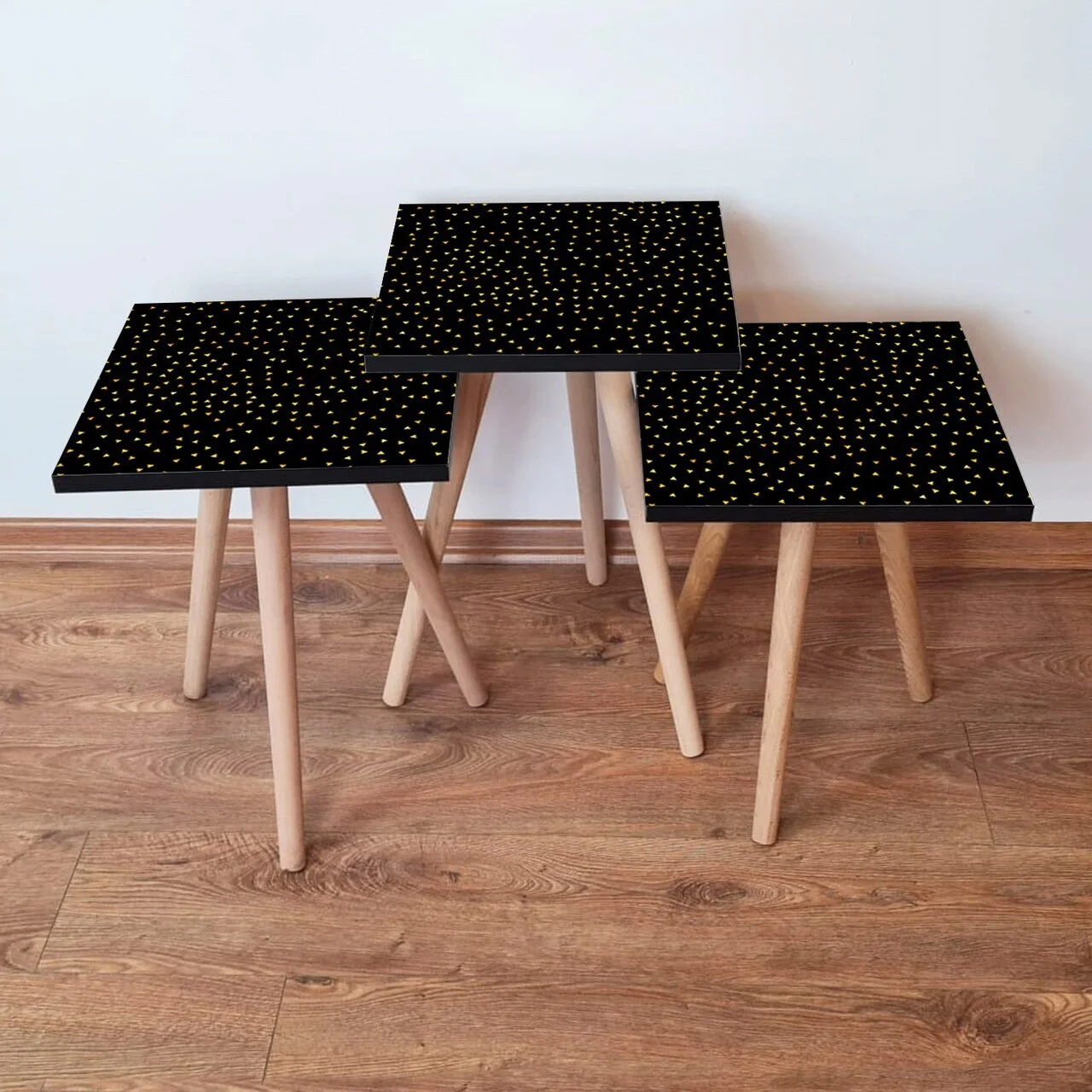 Set masute 3 piese, Hanah Home, 3Shp250, Negru Set masute 3 piese, Hanah Home, 3Shp250, Negru