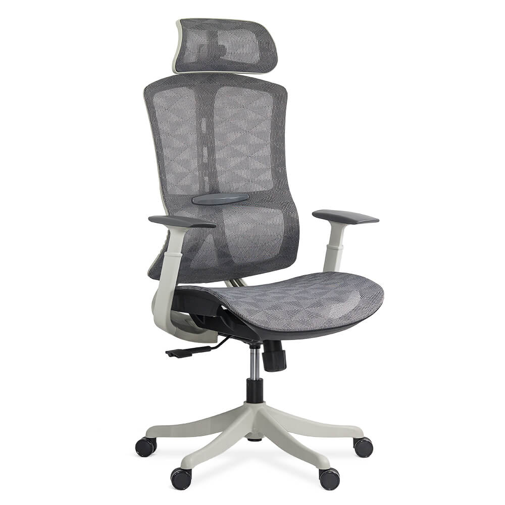 Scaun de birou ergonomic cu tetiera reglabila SYYT 9511 gri Scaun de birou ergonomic cu tetiera reglabila SYYT 9511 gri