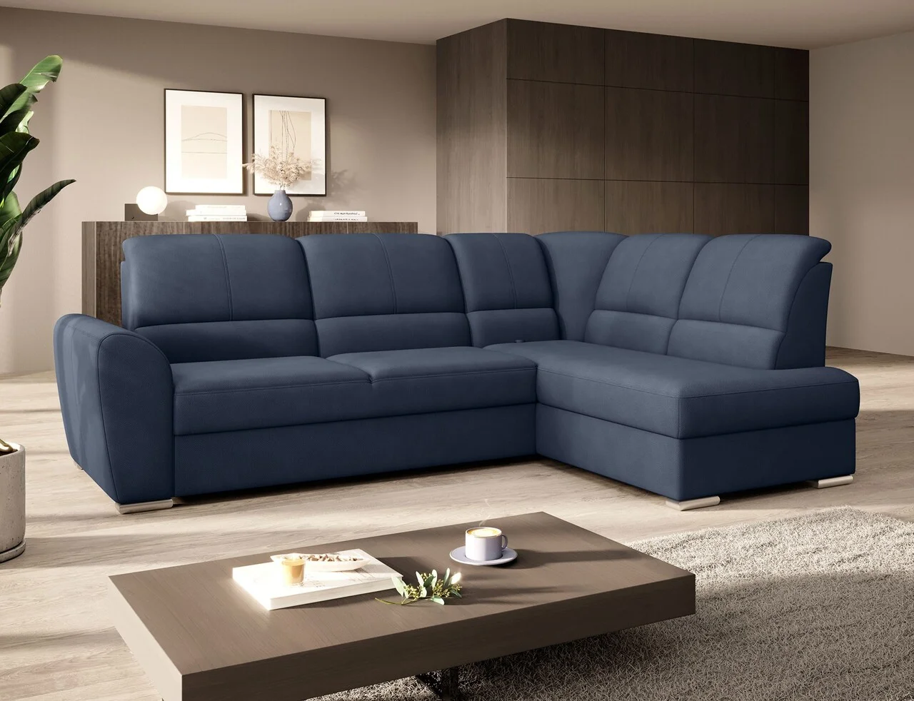 Coltar extensibil dreapta 3 locuri ELTAP, RT-40PO, Siber, 270x186x93 cm, lemn/poliester, albastru inchis Coltar extensibil dreapta 3 locuri ELTAP, RT-40PO, Siber, 270x186x93 cm, lemn/poliester, albastru inchis