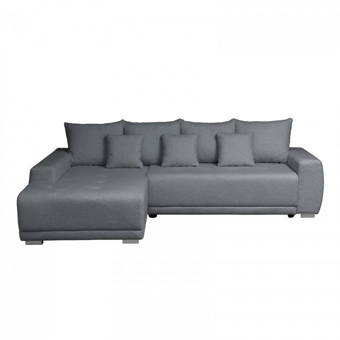 Coltar MARIBO L BUCLE extensibil, cu arcuri si lada depozitare, colt stanga, gri inchis, 282x205x92 cm Coltar MARIBO L BUCLE extensibil, cu arcuri si lada depozitare, colt stanga, gri inchis, 282x205x92 cm