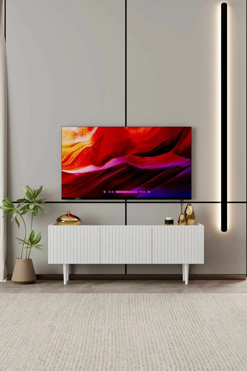 Comoda TV, Hanah Home, Capella 120, 120x50x29 cm, MDF, Alb Comoda TV, Hanah Home, Capella 120, 120x50x29 cm, MDF, Alb