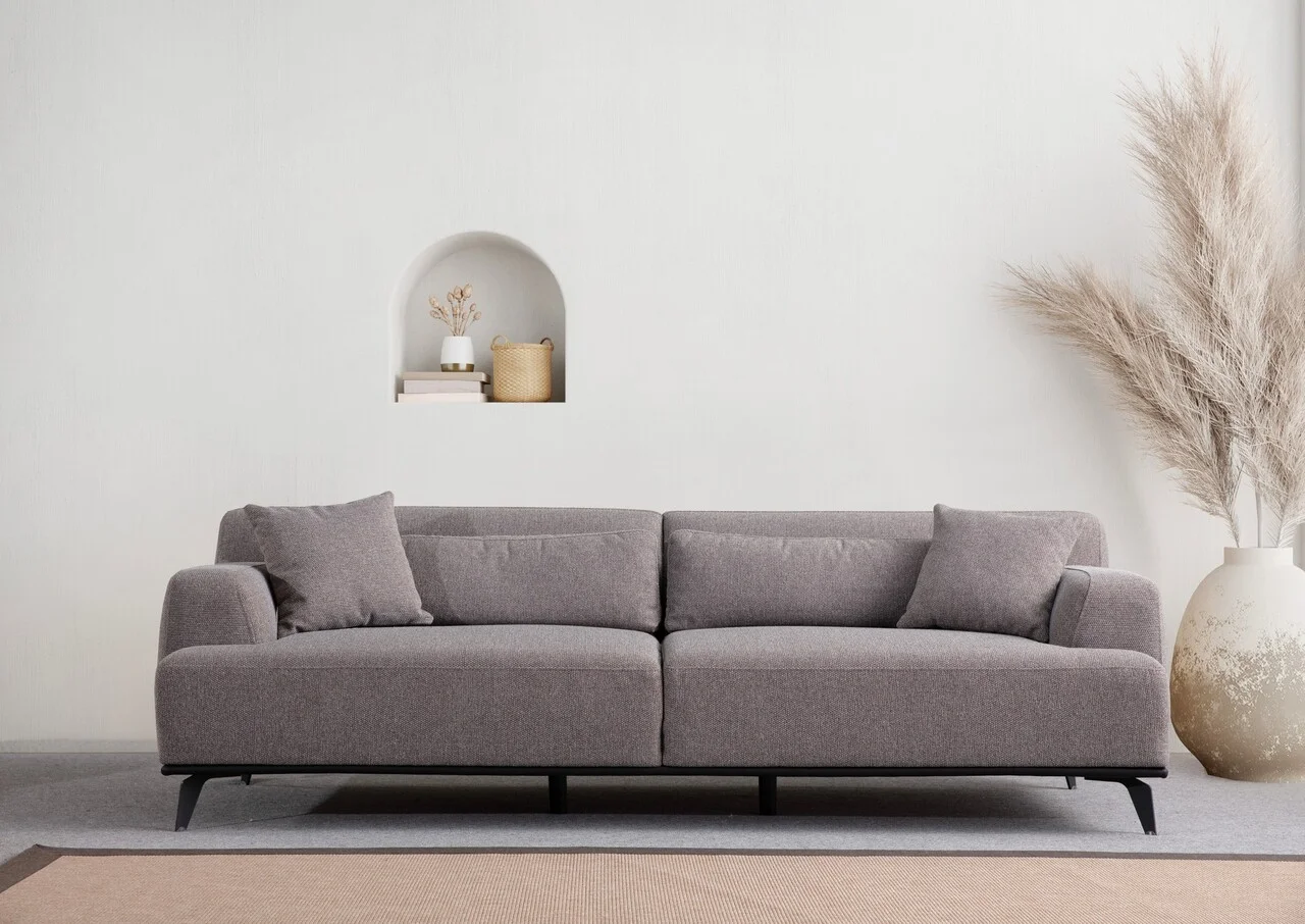 Canapea 3 locuri, Atelier del Sofa, 560ARE1546, Lemn de fag / PAL, Maro / Gri Canapea 3 locuri, Atelier del Sofa, 560ARE1546, Lemn de fag / PAL, Maro / Gri