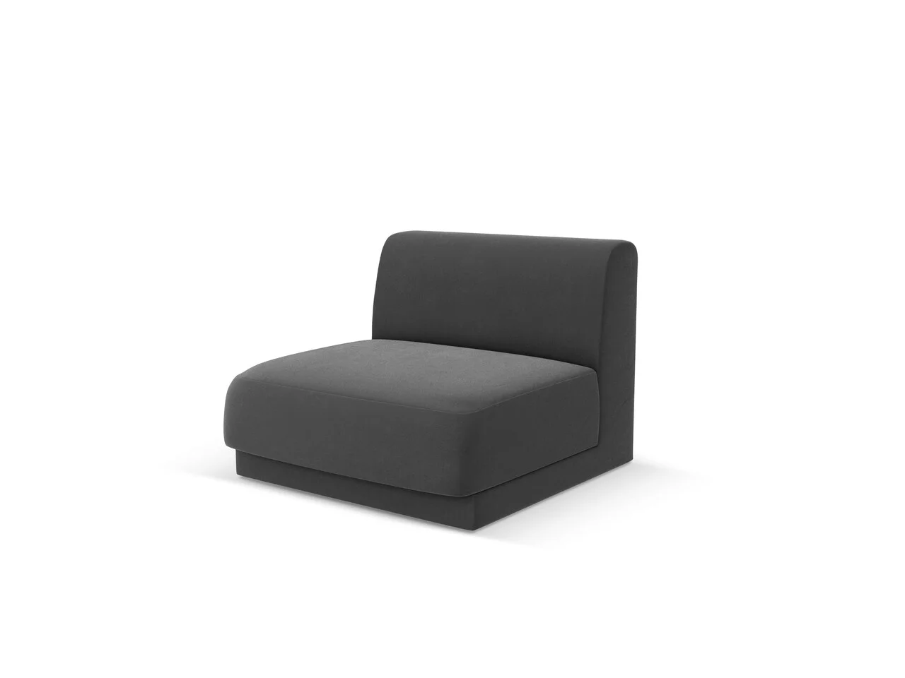 Modul canapea 1 loc fara cotiere, Miley, Micadoni Home, BL, 85x75x74 cm, catifea, gri Modul canapea 1 loc fara cotiere, Miley, Micadoni Home, BL, 85x75x74 cm, catifea, gri