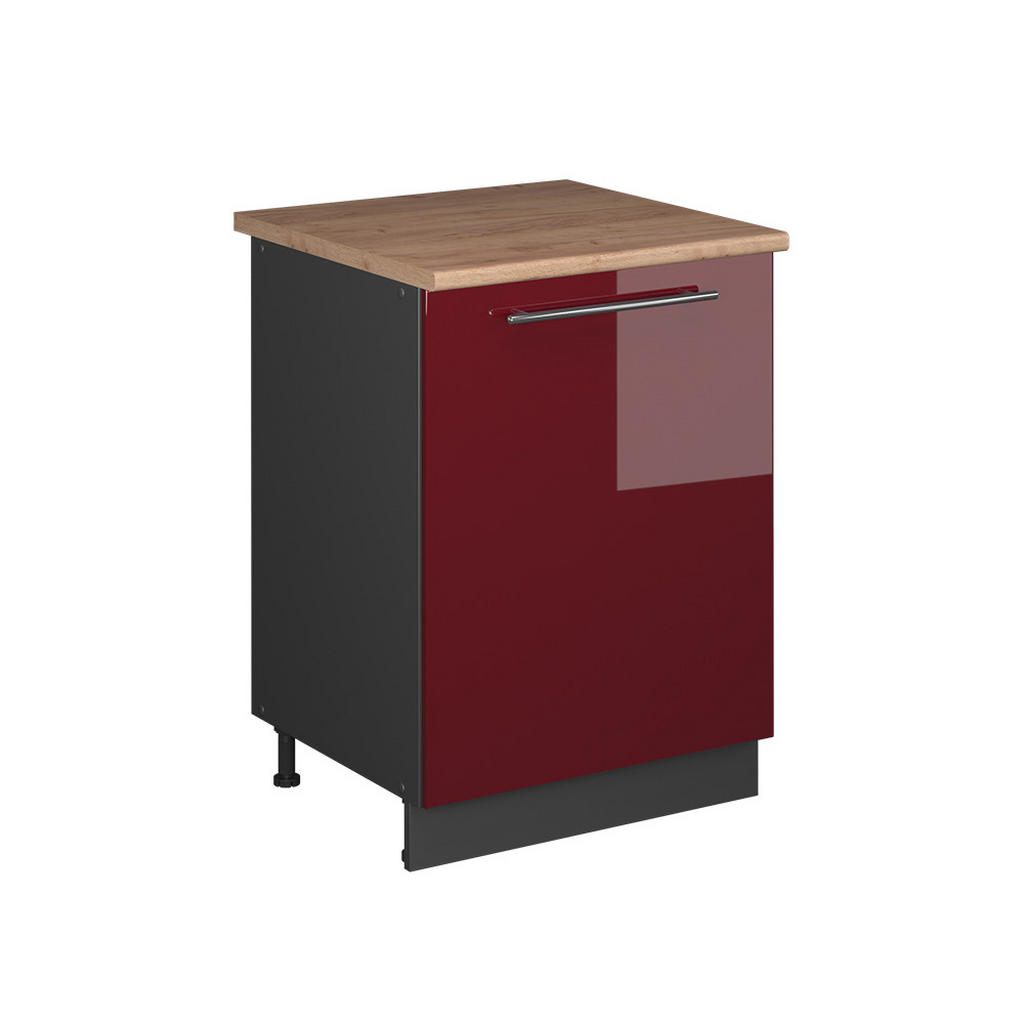 DULAP DE BAZĂ DE BUCĂTĂRIE Fame-Line, Bordeaux lucios ridicat/antracit, 60 cm 1 ușă cu blat de lucru DULAP DE BAZĂ DE BUCĂTĂRIE Fame-Line, Bordeaux lucios ridicat/antracit, 60 cm 1 ușă cu blat de lucru