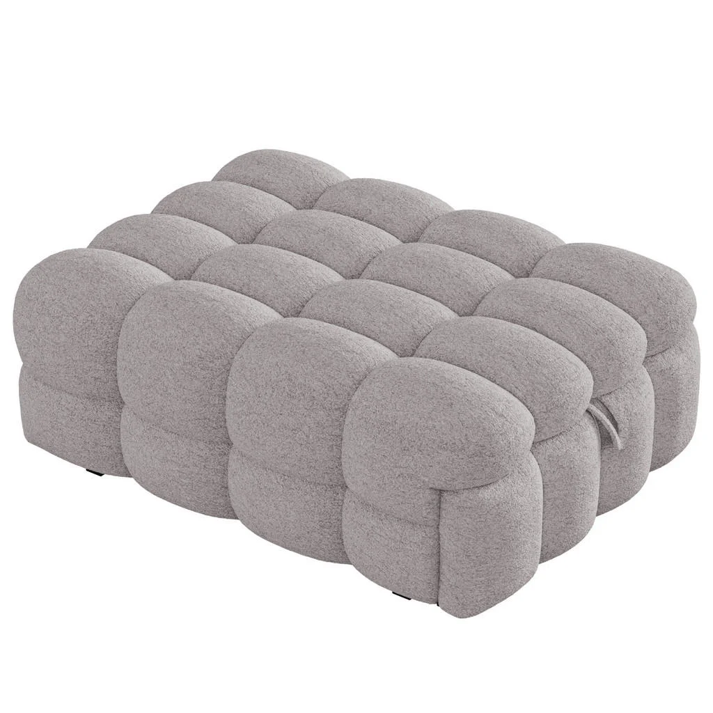 PAT TAPIȚAT, material teddy gri, canapea extensibilă PAT TAPIȚAT, material teddy gri, canapea extensibilă