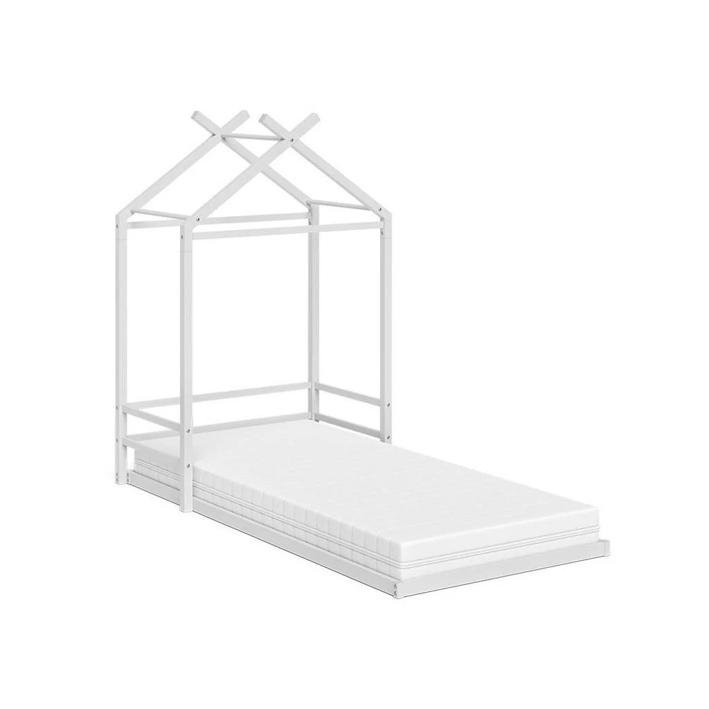 PAT LA NIVELUL PODELEI Roofy, Alb, 90x200 cu saltea PAT LA NIVELUL PODELEI Roofy, Alb, 90x200 cu saltea