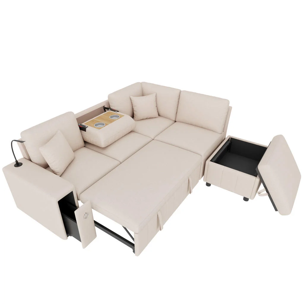 CANAPEA EXTENSIBILĂ Colțar USB Beige CANAPEA EXTENSIBILĂ Colțar USB Beige