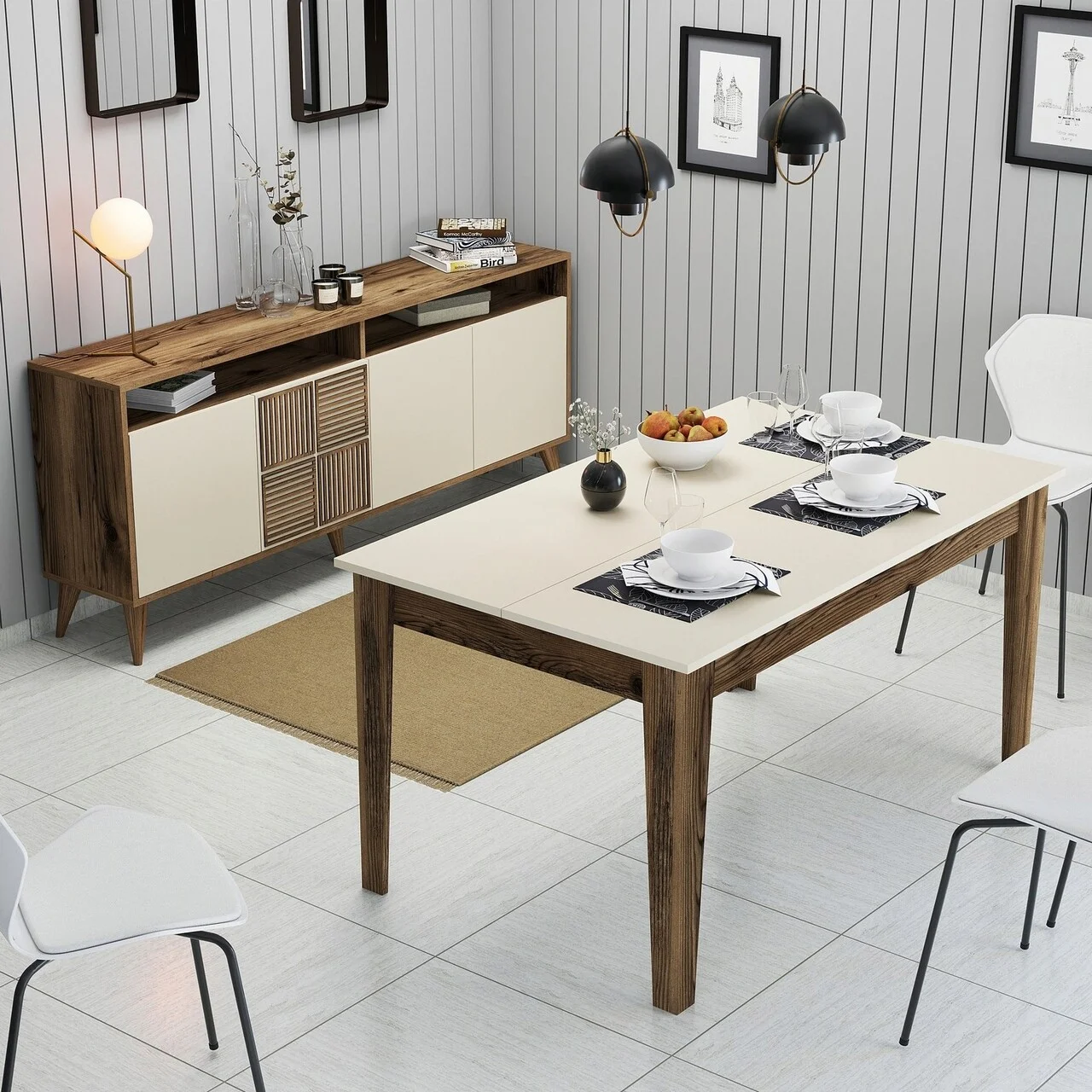 Set mobilier living, Hanah Home, Milan 525, Maro/Crem Set mobilier living, Hanah Home, Milan 525, Maro/Crem